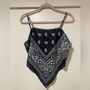 Crop Top Western Pattern Tank Top